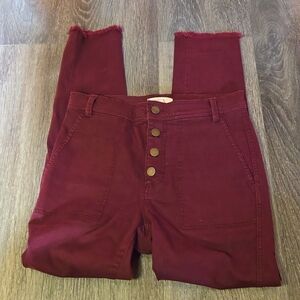 Maroon Loft Skinny Jeans